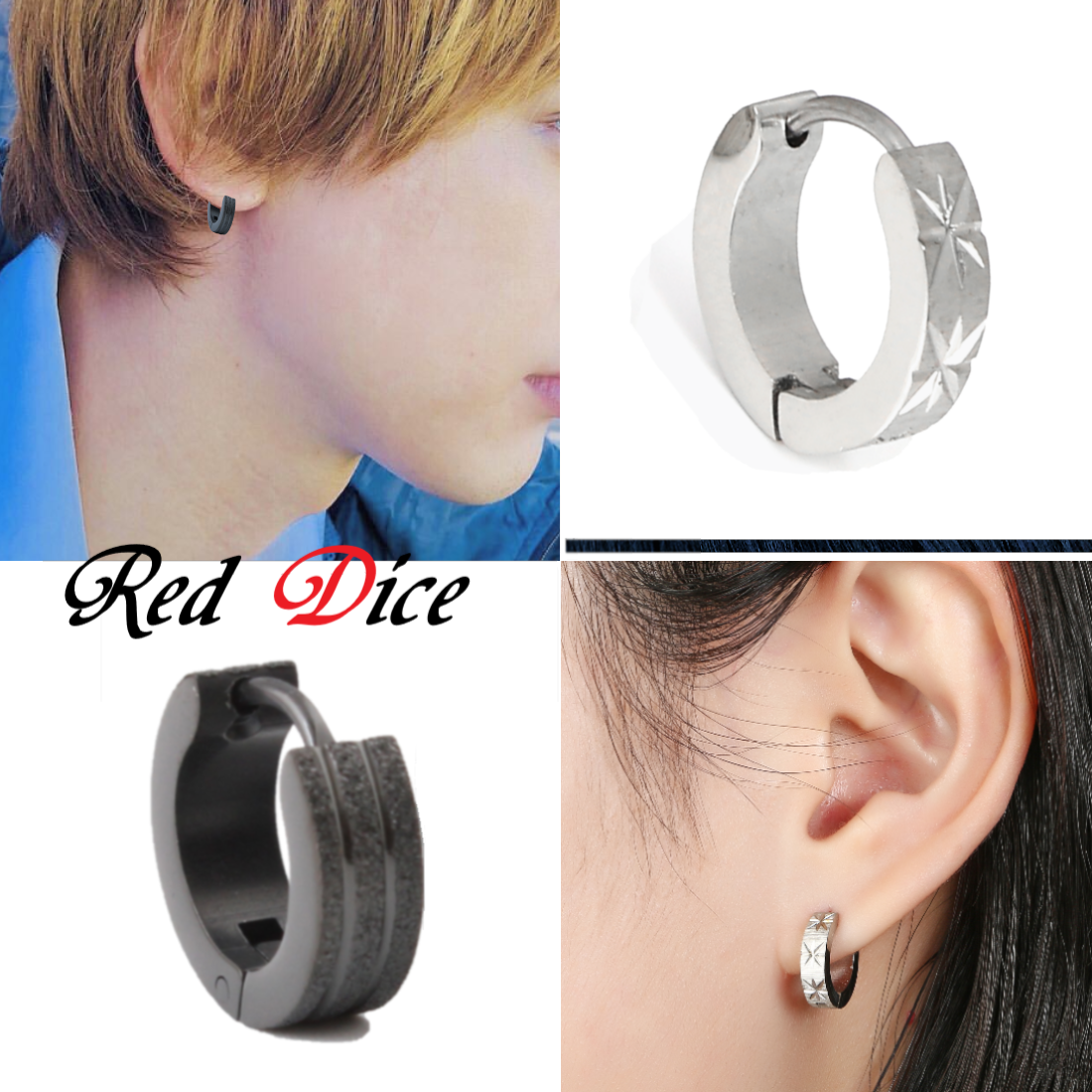 メンズピアス 片耳用ピアスセット 人気 シンプル 片耳セット 5種 メンズアクセサリー専門店 Red Dice レッドダイス