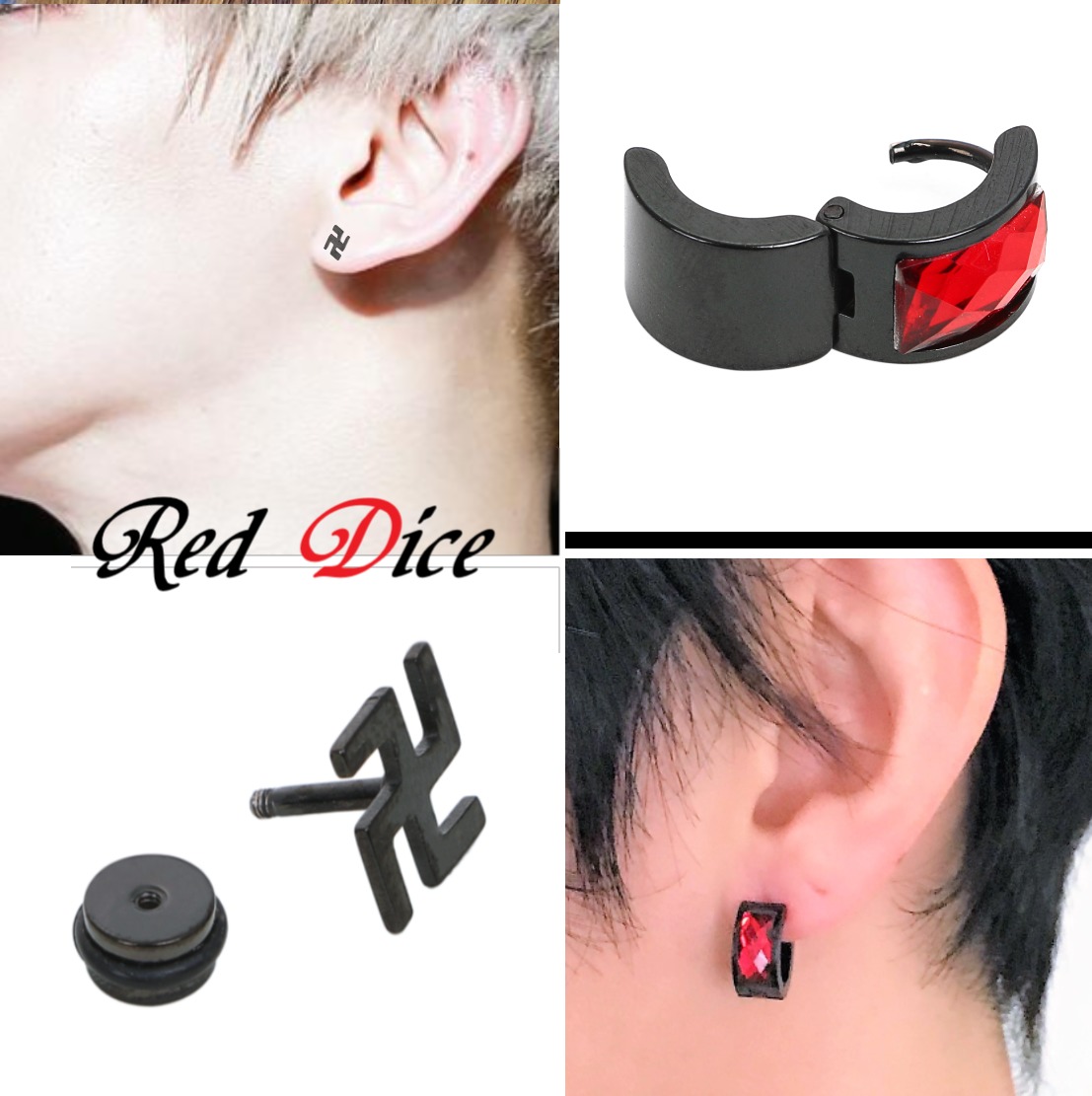 メンズピアス 片耳用ピアスセット 人気 シンプル 片耳セット 5種 メンズアクセサリー専門店 Red Dice レッドダイス